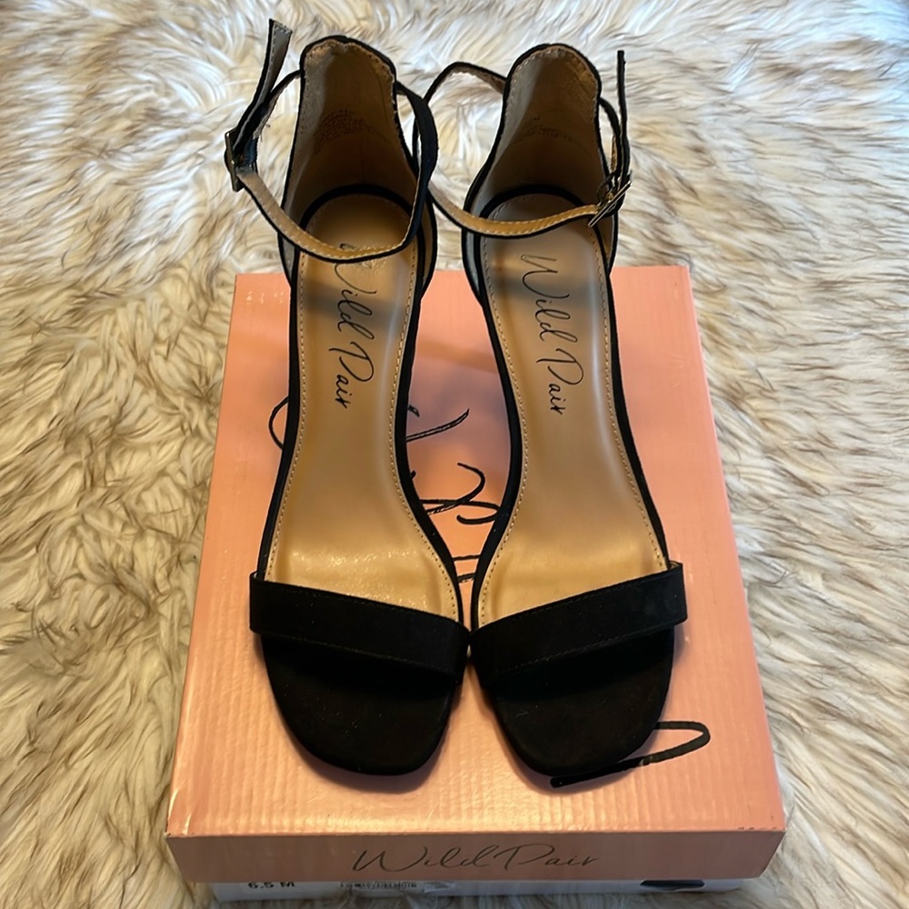 Wild Pair Ankle Strap Black Dress High Heel